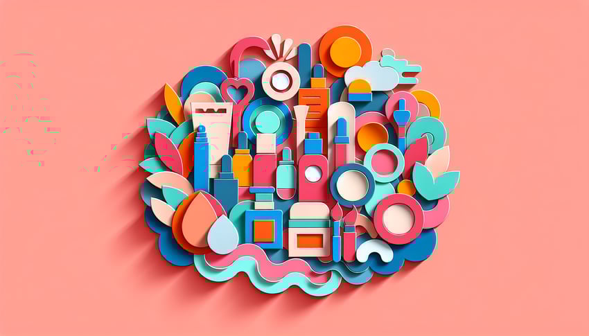 Artistic paper illustration featuring a consent form relevant to esthetician services and guidance