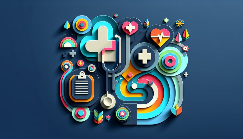 paper art illustration for medical record release form template and FormCreatorAI article