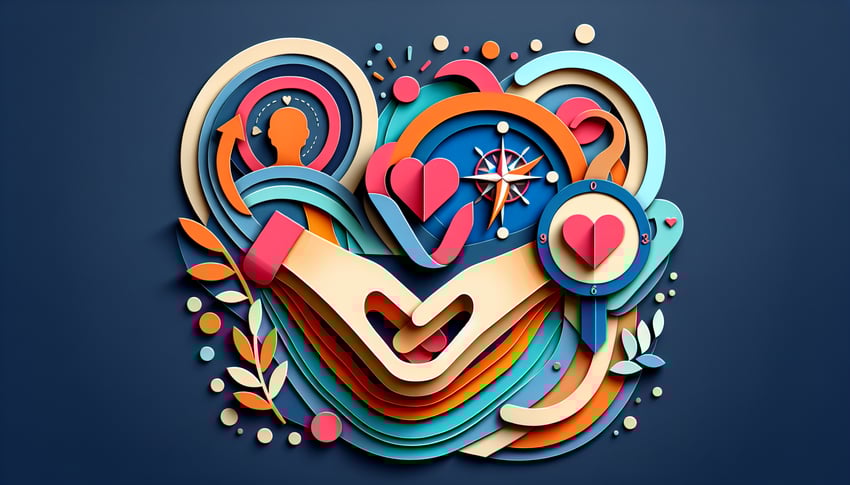 Paper art illustration depicting a professional counselling informed consent form for FormCreatorAI article.