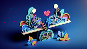 Paper art illustration depicting a relationship satisfaction survey form with various checkboxes and questions.