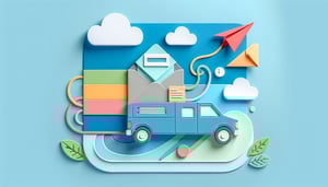 Paper art illustration depicting a document delivery form for article about Document Delivery Form Template FormCreatorAI