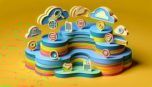 Paper art illustration depicting a company information form template for FormCreatorAI article