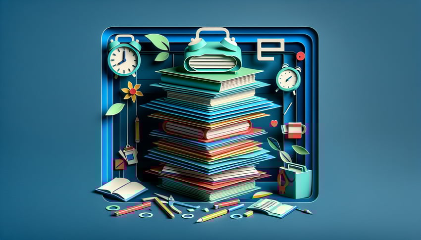 Paper art illustration related to student stress survey form template and FormCreatorAI.