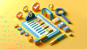 Paper art illustration depicting a manager survey form template for FormCreatorAI article