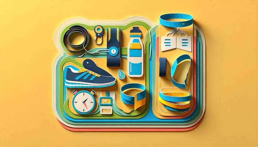 Paper art illustration showcasing an athlete registration form template and design elements related to FormCreatorAI