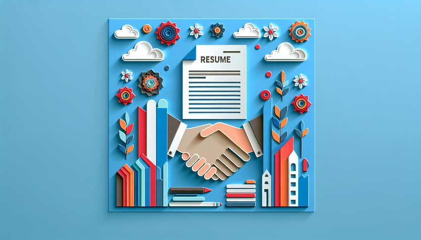 Paper art illustration depicting a new hire information form template for FormCreatorAI article