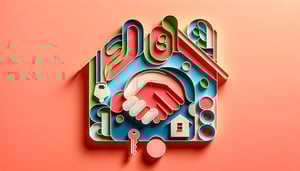 Paper art illustration depicting a landlord and tenant disclosure form for a legal article