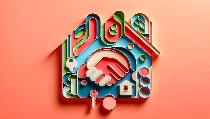 Paper art illustration depicting a landlord and tenant disclosure form for a legal article