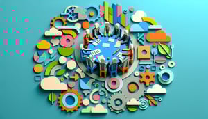 Paper art illustration representing a daily huddle form template for FormCreatorAI article