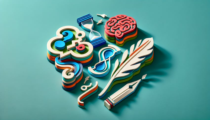 paper art illustration featuring Proust Questionnaire elements for FormCreatorAI article