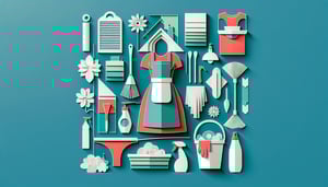 Paper art illustration depicting a maid worker application form for FormCreatorAI article.