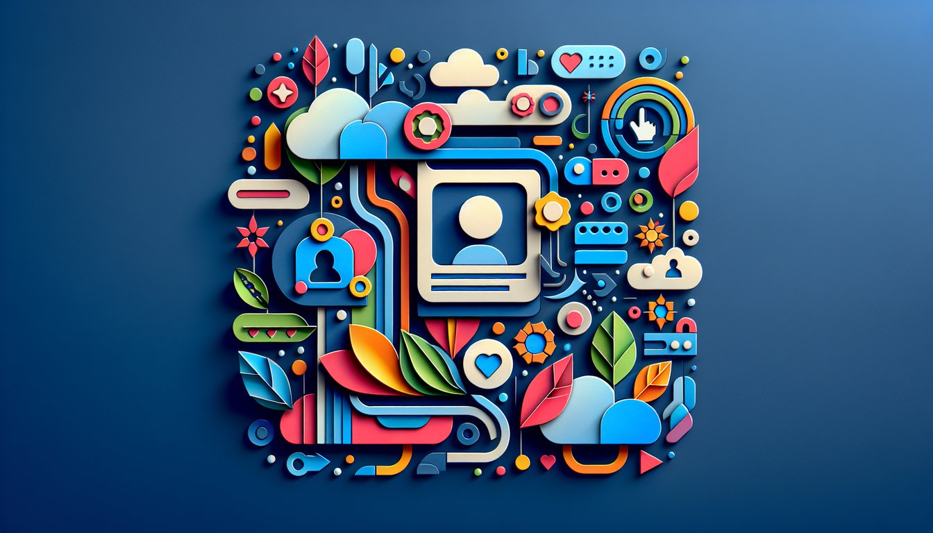 Paper art illustration depicting a form template for updating user profiles in FormCreatorAI