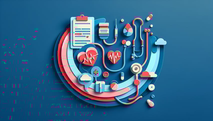 Paper art illustration depicting a Pre-Op Clearance Form Template for FormCreatorAI article