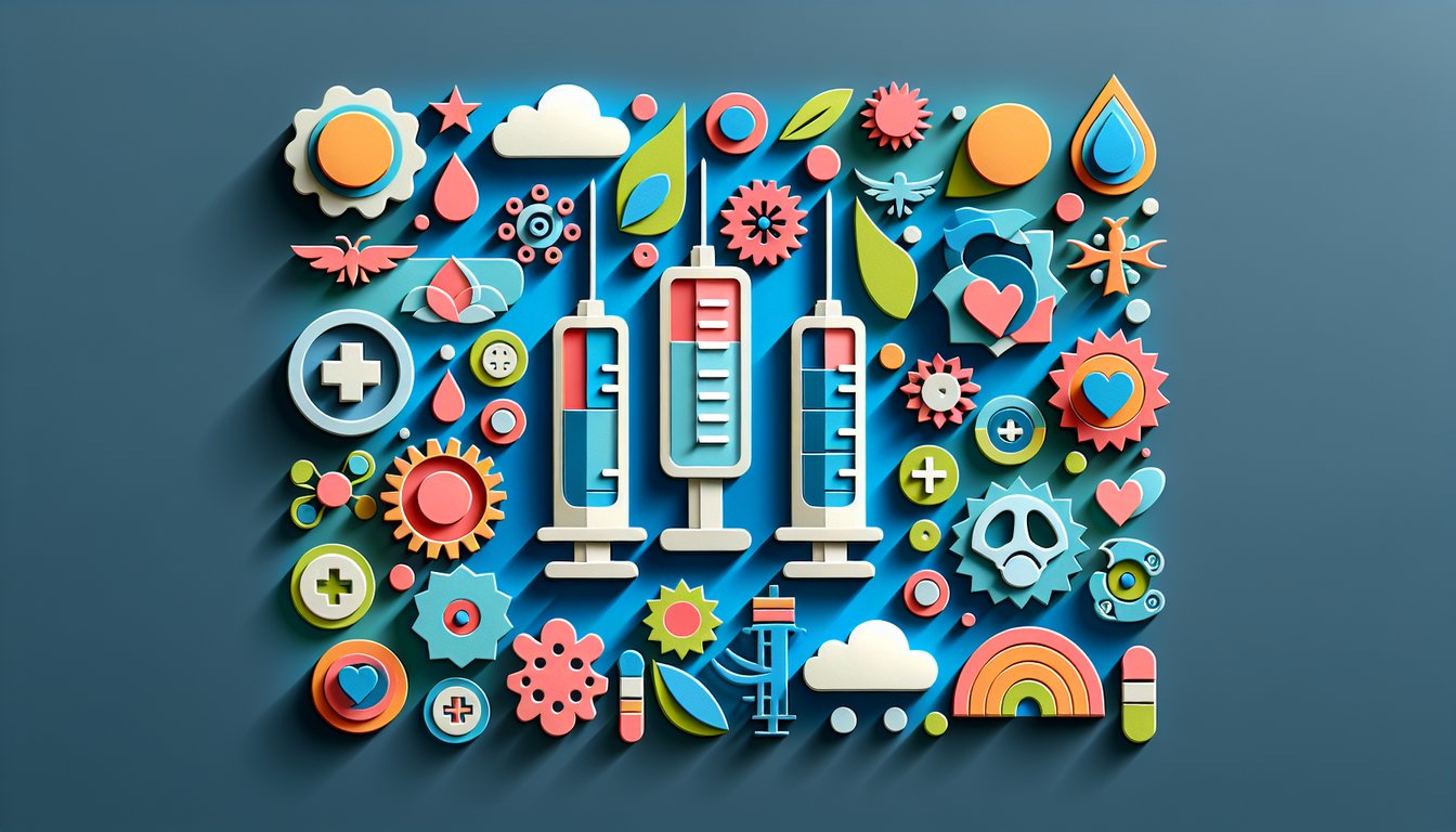 Paper art illustration representing a flu shot proof form for FormCreatorAI article.