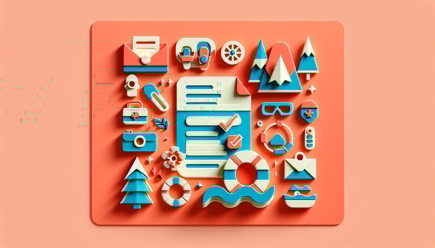 Paper art illustration depicting an event waiver form for an article on FormCreatorAI.