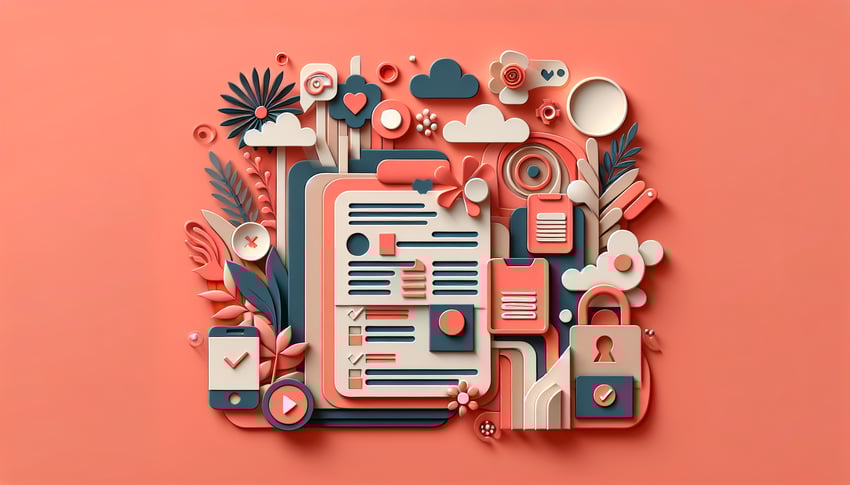 Paper art illustration depicting a custom drop form template for FormCreatorAI article