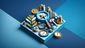 Paper art illustration depicting an intern evaluation form for FormCreatorAI.