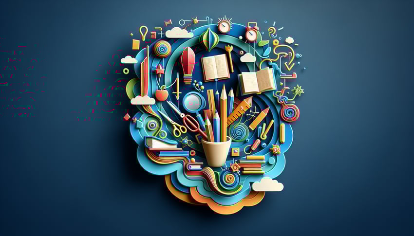 Paper art illustration depicting a Teacher of the Year nomination form in a creative design for an article.