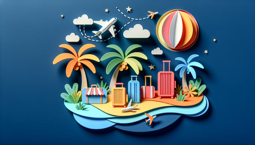 Paper art illustration representing a holiday application form for FormCreatorAI article