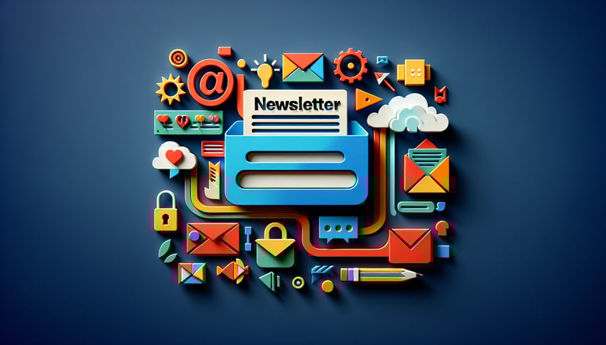 Paper art illustration showcasing a newsletter signup form design for FormCreatorAI article.