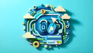 Paper art illustration showcasing a PayPal payment form template for a digital article on FormCreatorAI