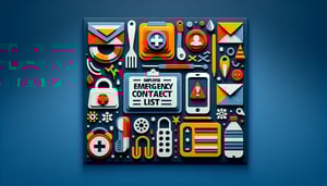 Paper art illustration showing an employee emergency contact list form design in a creative layout