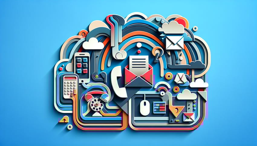 Paper art illustration showcasing an employee contact information form template for FormCreatorAI article