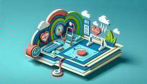 Paper art illustration depicting an employee physical examination questionnaire form for FormCreatorAI article