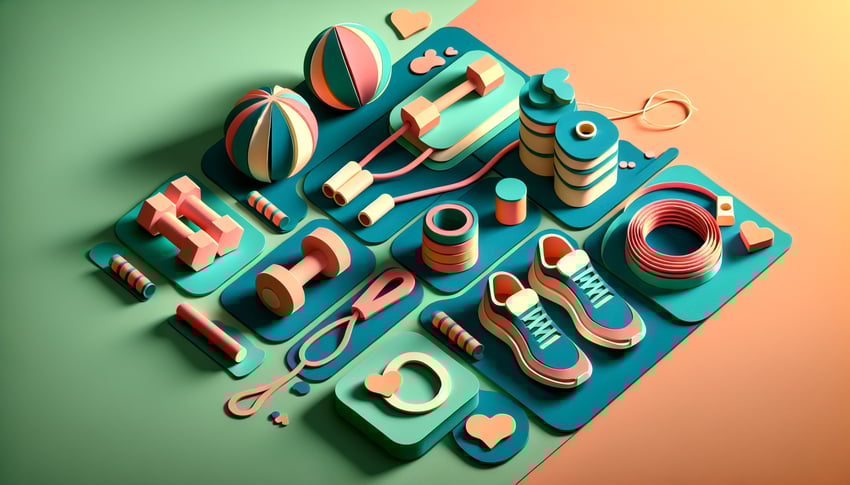 Paper art illustration showcasing a workout routine details form template for FormCreatorAI article