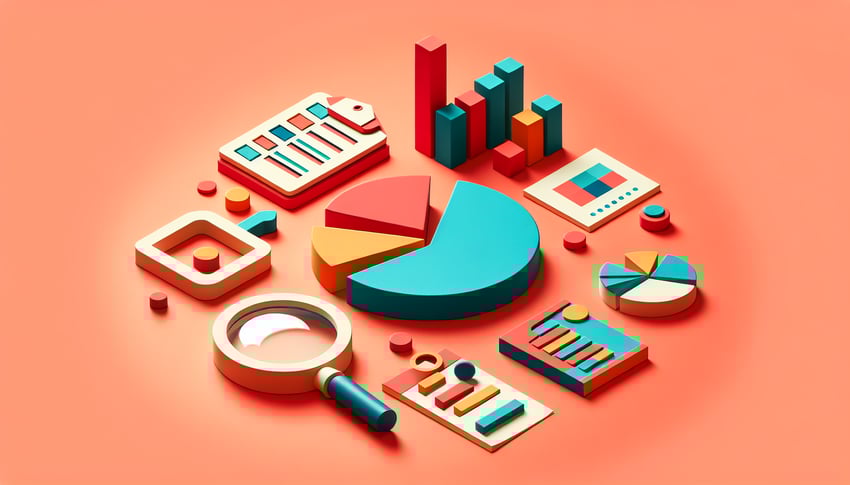 Paper art illustration depicting a business survey form template for FormCreatorAI article