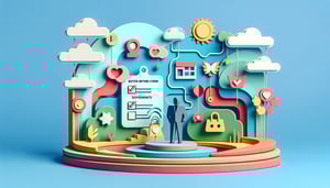 Paper art illustration representing a buyer intake form for FormCreatorAI article.