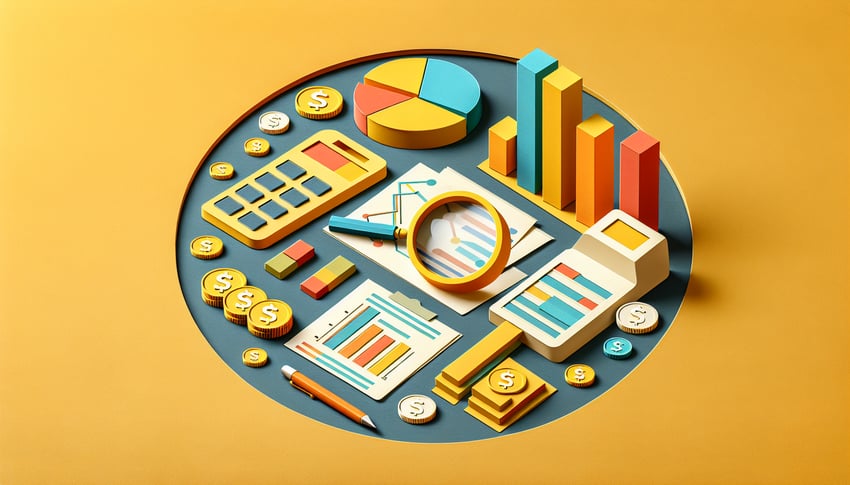 Paper art illustration depicting a financial needs analysis form and organizational elements for financial planning