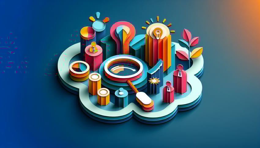 Paper art illustration depicting an employee appraisal form for an article about FormCreatorAI.