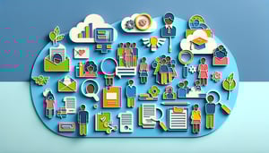 Paper art illustration depicting a student records request form with educational elements and a modern design.