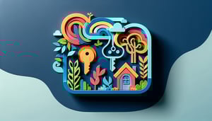 Paper art illustration depicting an ownership declaration form with design elements related to FormCreatorAI