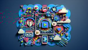 Paper art illustration featuring a virtual fan club registration form design with vibrant colors and engaging elements.