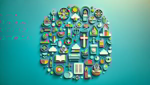 Paper art illustration showcasing a church event registration form template for FormCreatorAI