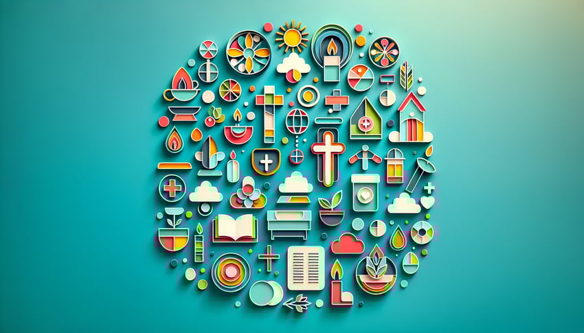 Paper art illustration showcasing a church event registration form template for FormCreatorAI