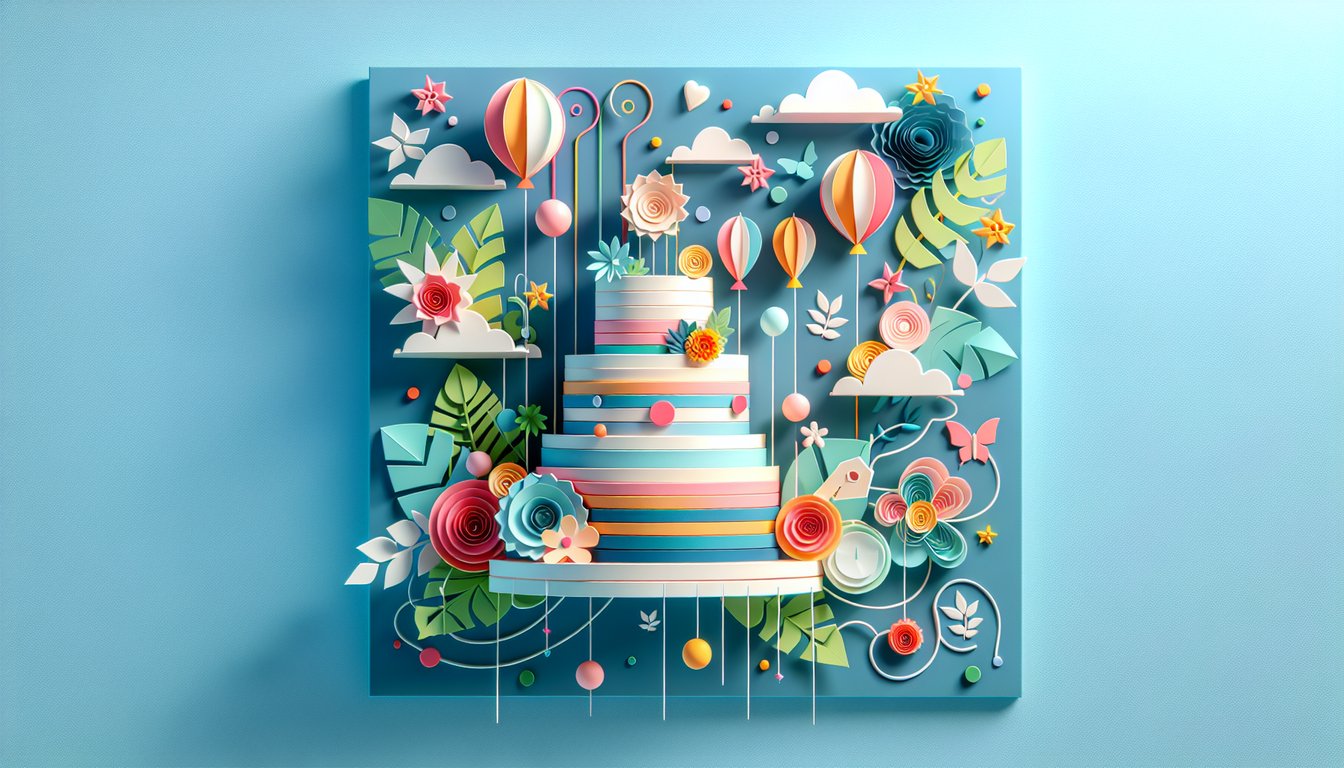 Paper art illustration featuring an event invitation form design for FormCreatorAI article