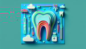 Paper art illustration related to dental insurance verification form template with design elements and typography.