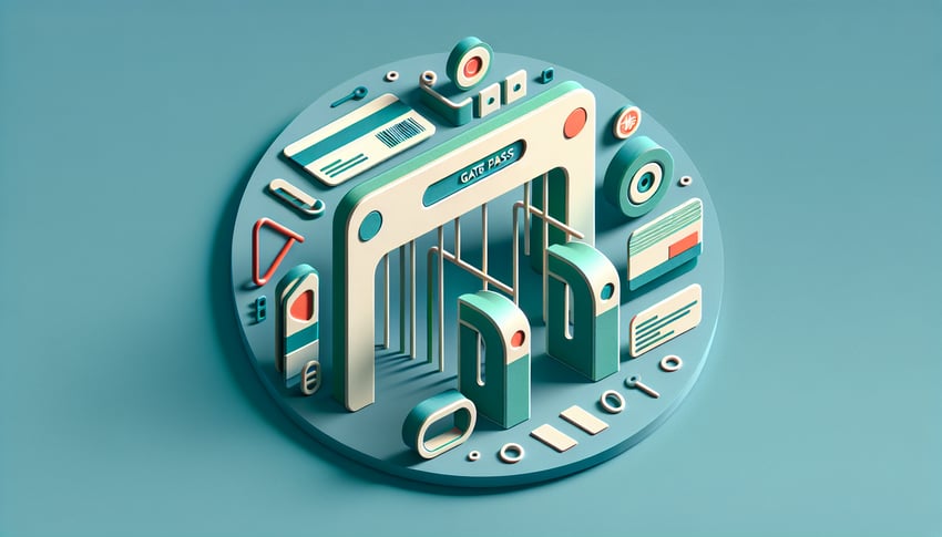 Paper art illustration depicting a gate pass form template for FormCreatorAI article