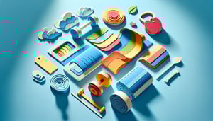 Paper art illustration featuring a fitness client intake form with icons representing health and exercise.