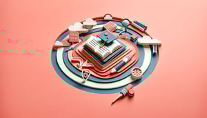 Paper art illustration depicting a student survey form layout and design elements for FormCreatorAI article