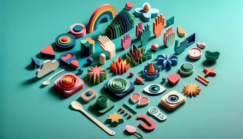 Paper art illustration showcasing a sensory evaluation form template for FormCreatorAI article