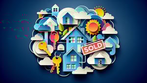 Paper art illustration representing a real estate seller information form template for FormCreatorAI