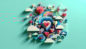 Paper art illustration featuring hearts and survey elements for Love Survey Form Template FormCreatorAI article