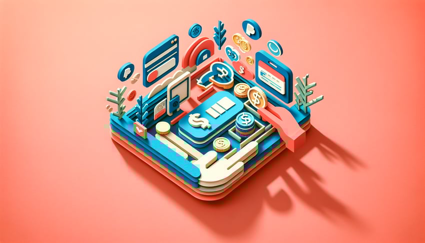 paper art illustration depicting PayPal business payment form template for FormCreatorAI article