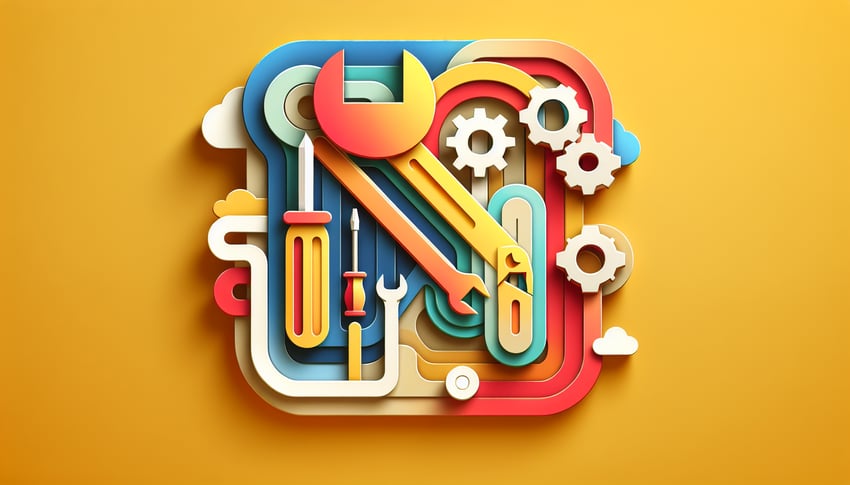 Paper art illustration showcasing HVAC preventive maintenance form elements and design concepts.