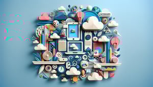 Paper art illustration depicting an online internship application form design for FormCreatorAI article