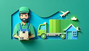 Paper art illustration depicting a delivery details form for FormCreatorAI article.